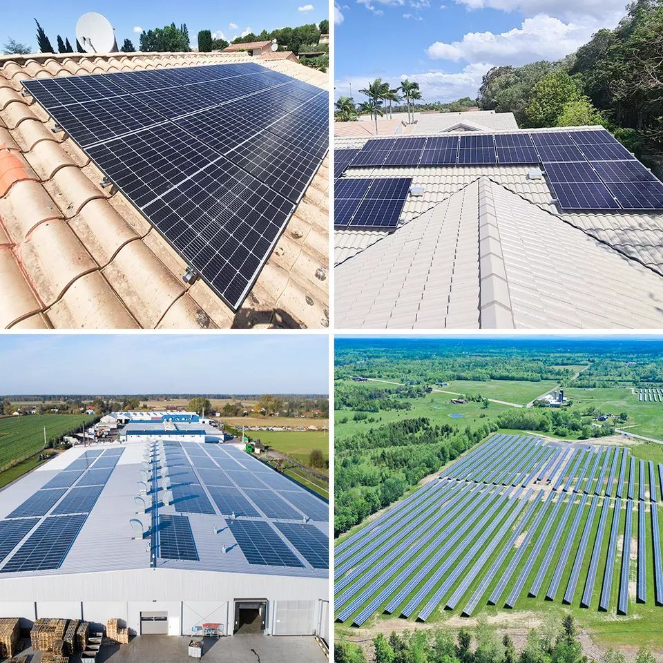 الفئة A 550W182MM أحادية البلورية السيليكون في الهواء الطلق متصل بتوليد الطاقة الكهروضوئية لوحة شمسية