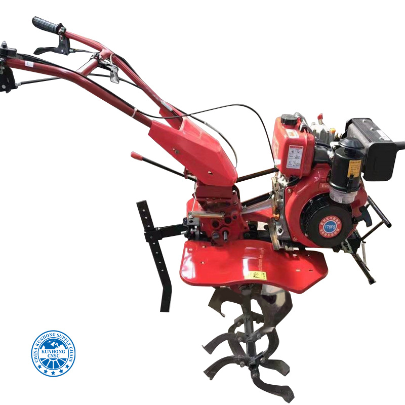 Mini Walk الأمامي Paddy Field Tiller Multi-Function Power Tiller