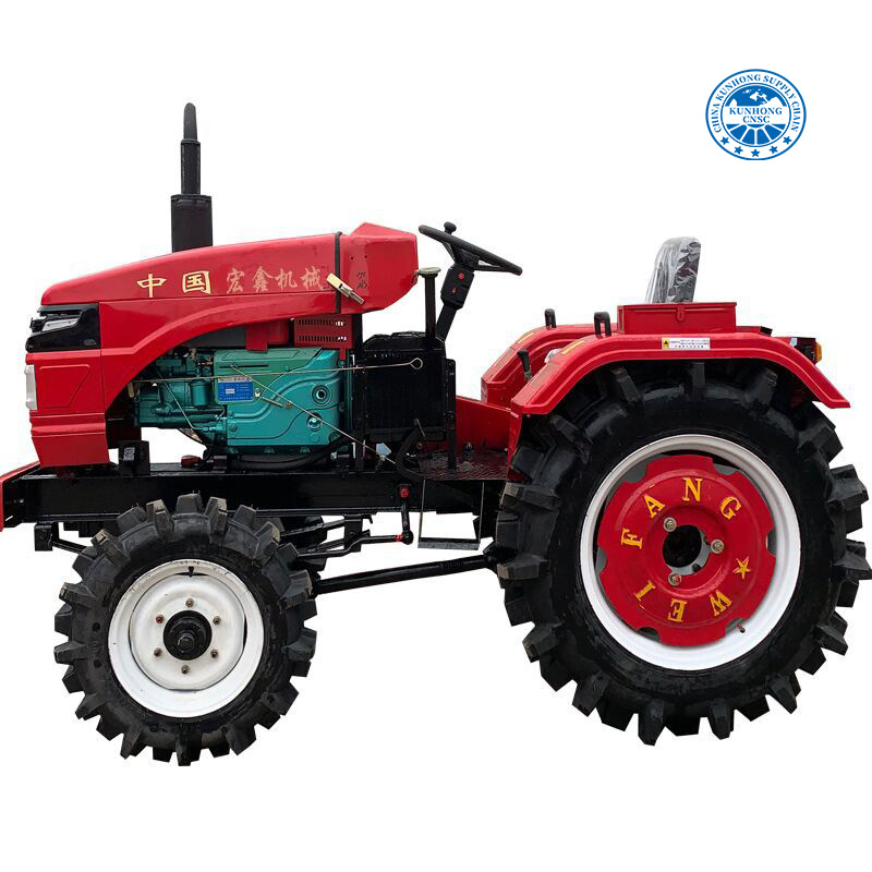 جرار عجلة الدفيئة الزراعية 40HP50HP حقل الأرز الجبلي أربع عجلة جرار