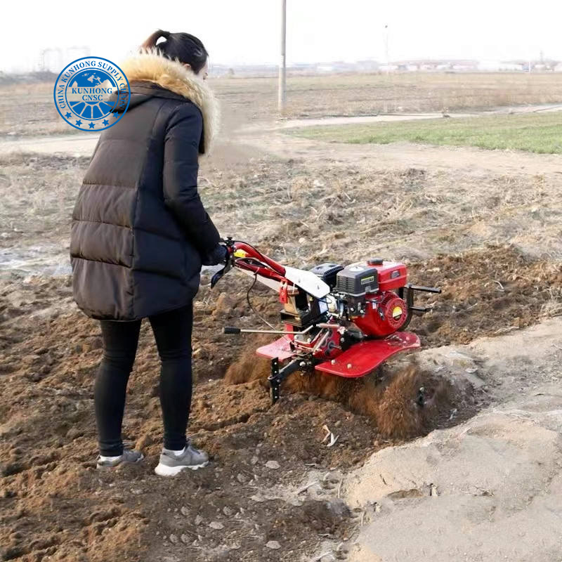 محراث قرص مدفوع بالدوار يدوي المشي المزرعة آلات ميكرين